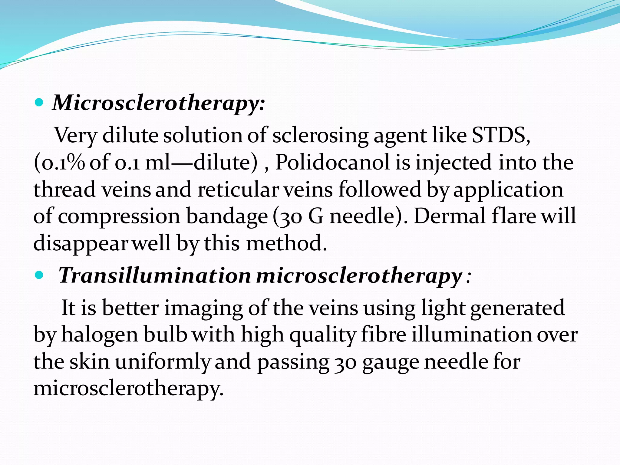 Microsclerotherapy Management of varicose veins | PDF