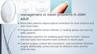 Management of visual problems of Aging by Ashith Tripathi | PPTX