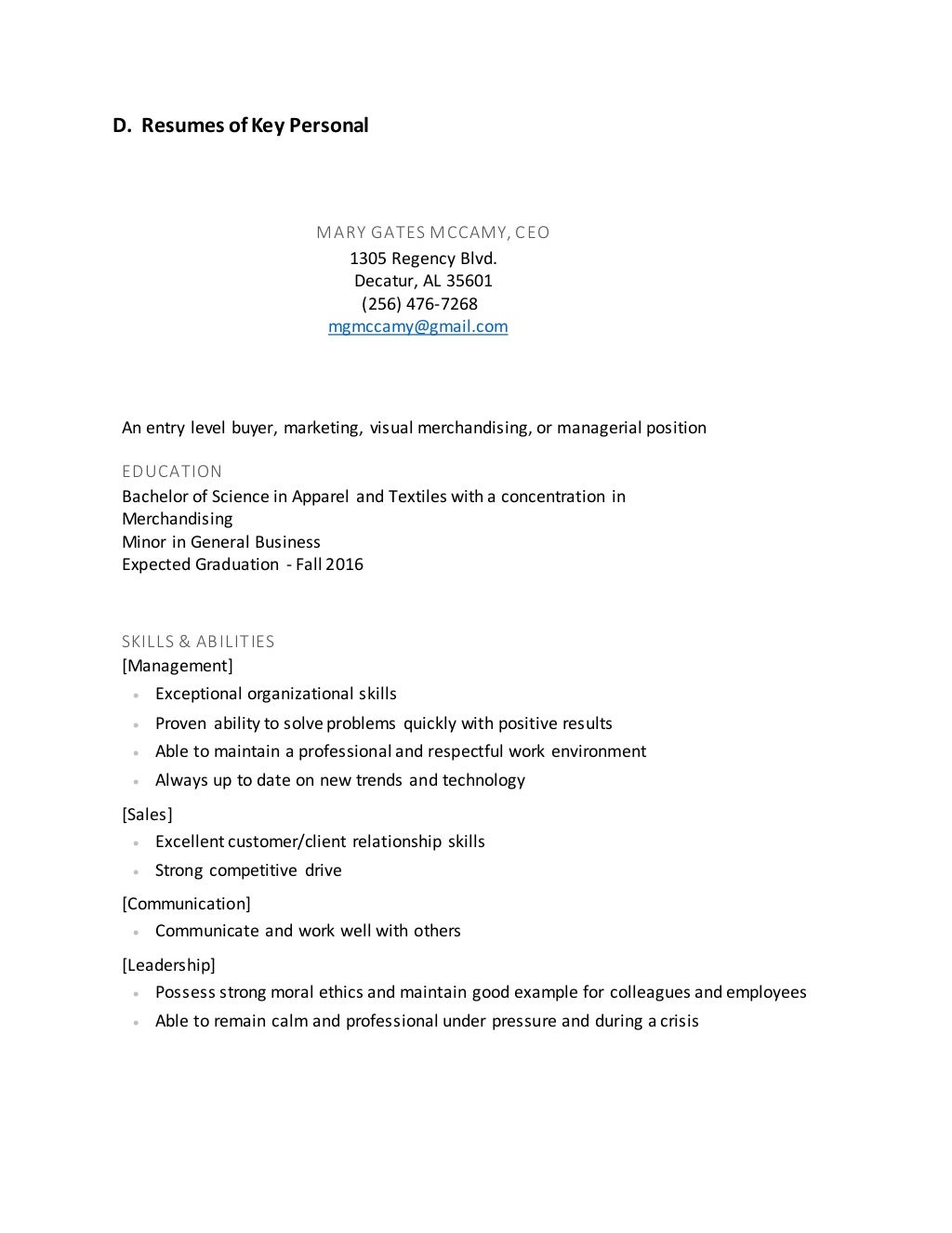 Management plan for "New to You Consignments"