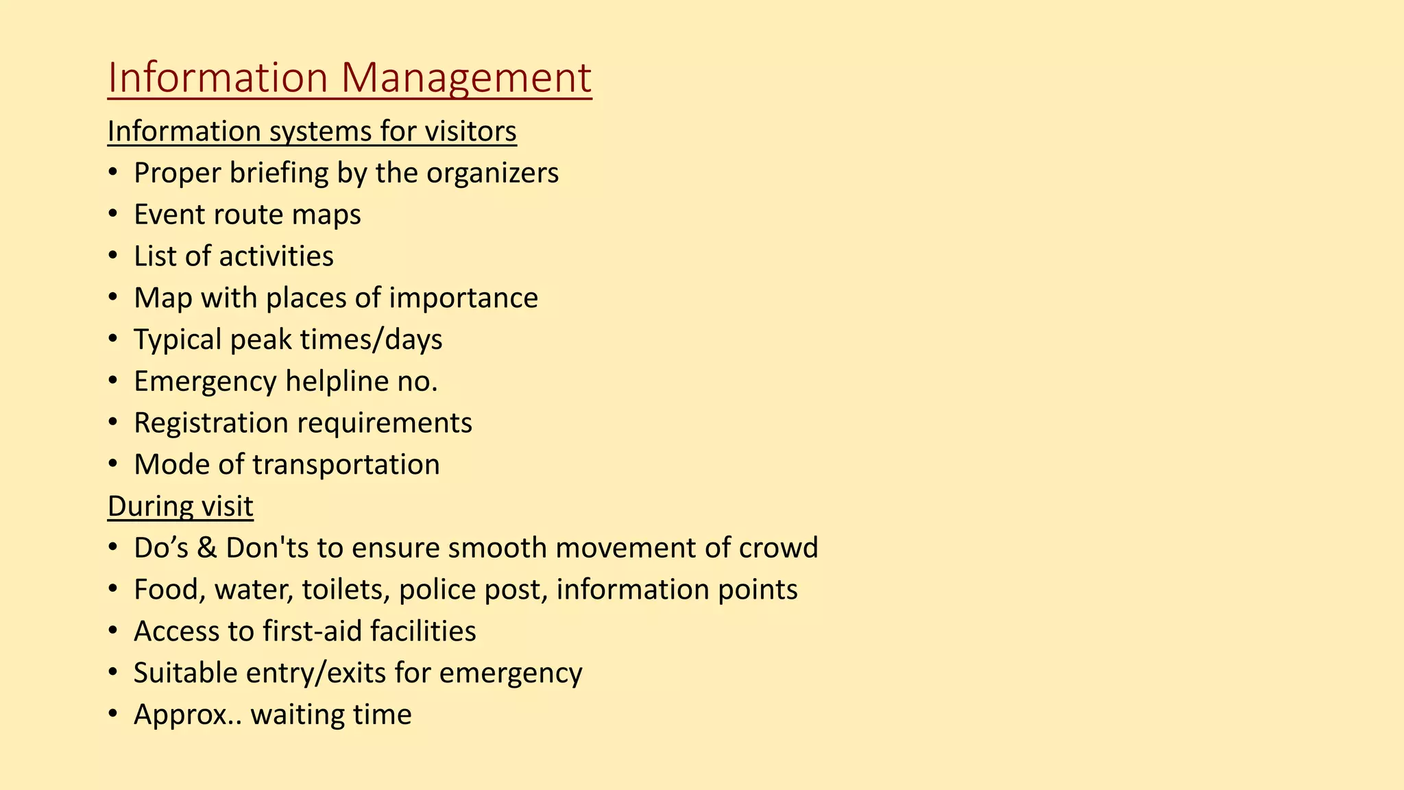 Management plan for crowd control | PPTX