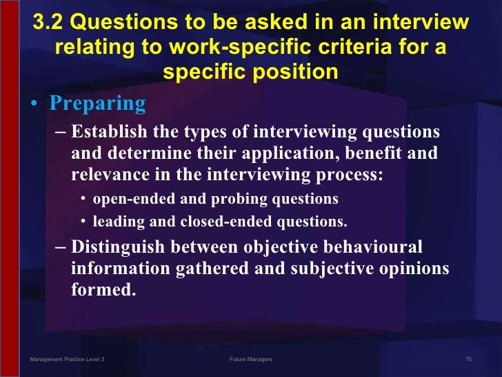 behavioural type interview questions