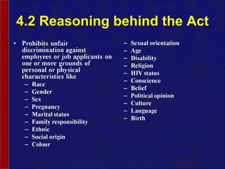 4.2 Reasoning behind the Act 