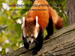 MANAGEMENT PRACTCES of PROTECTEDAREAS
with special reference to North East India.
 