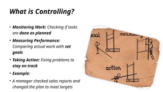 Controlling By Measuring Performance MANAGEMENT PRESENTATION on controlling in management | PPTX