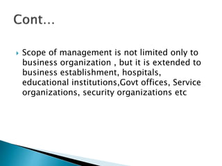 Management principals