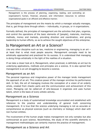 Management principles 