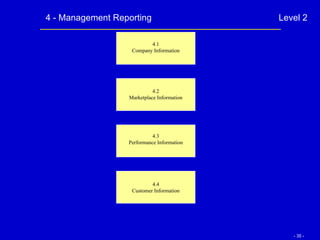4 - Management Reporting Level 2 4.1 Company Information 4.2 Marketplace Information 4.3 Performance Information 4.4 Customer Information 