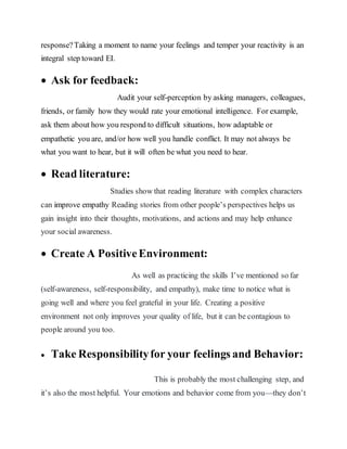 Emotional Intelligence Report | DOCX