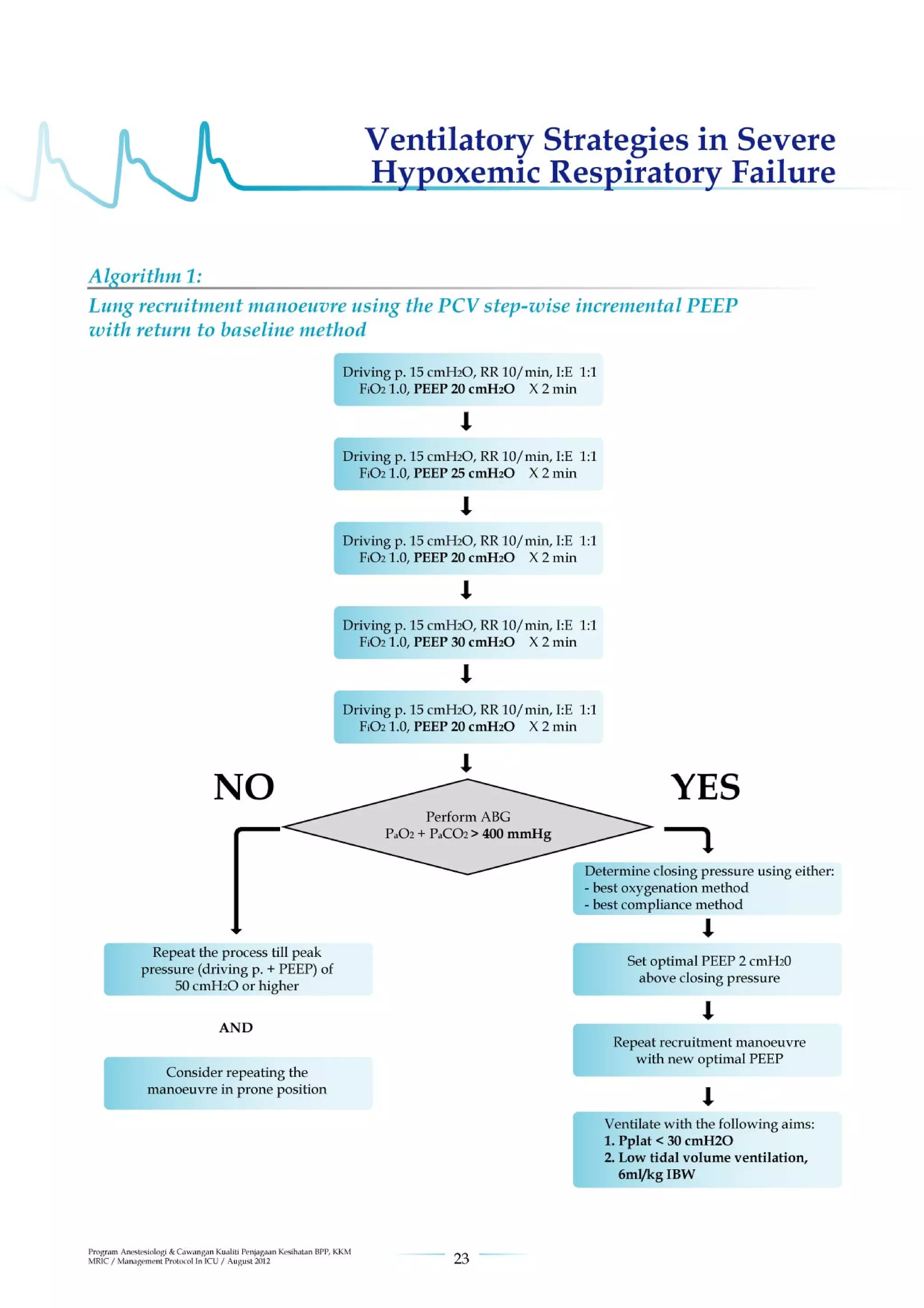 Management protools in icu