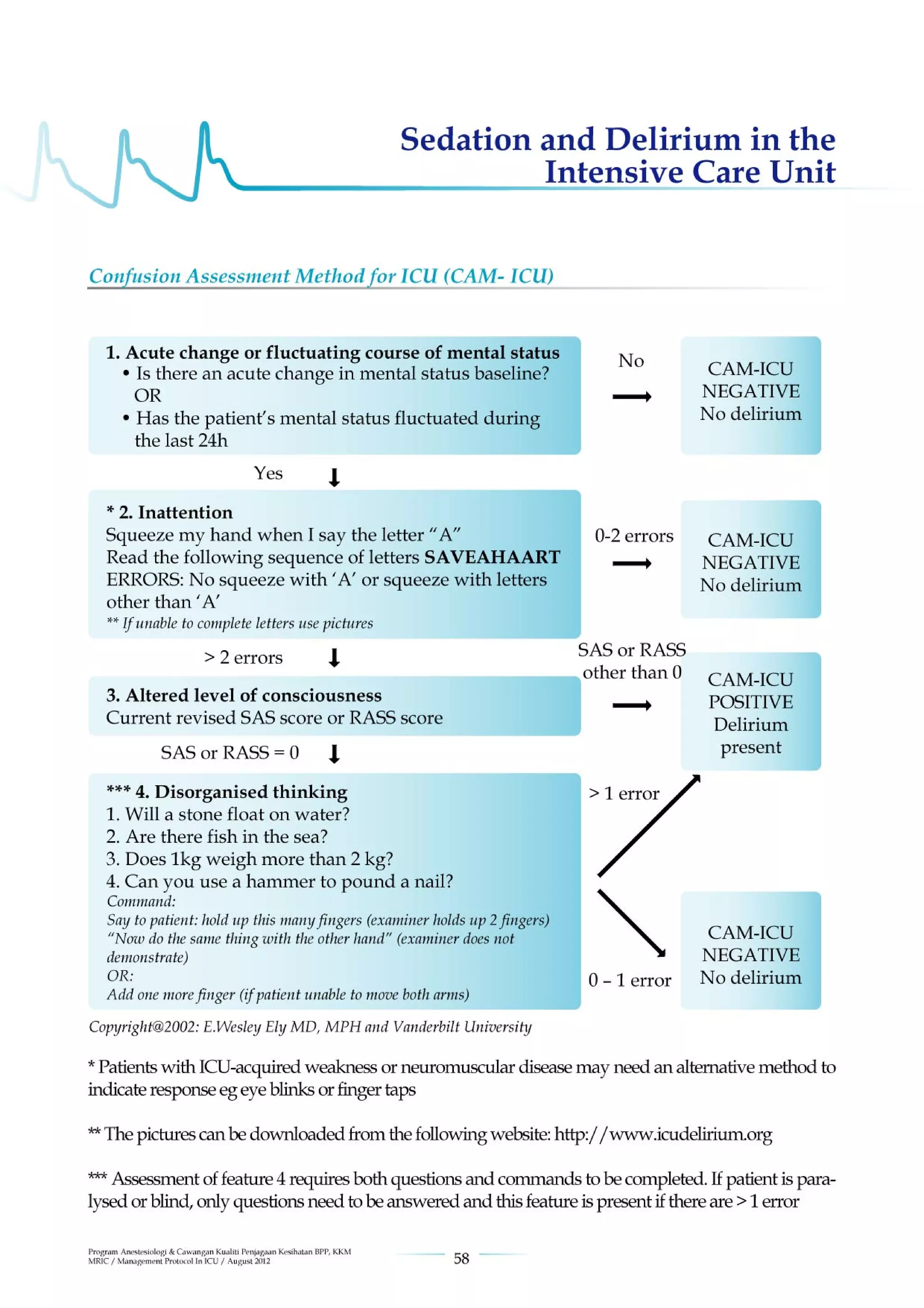 Management protools in icu
