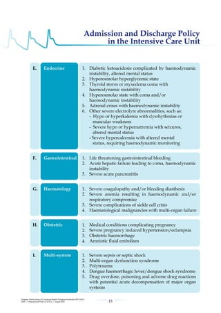 Management protools in icu