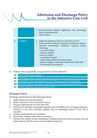 Management protools in icu