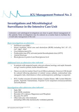 Management protools in icu