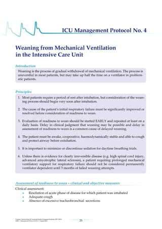 Management protools in icu
