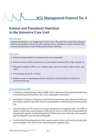 Management protools in icu