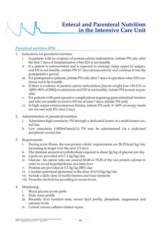Management protools in icu