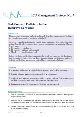 Management protools in icu