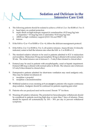 Management protools in icu