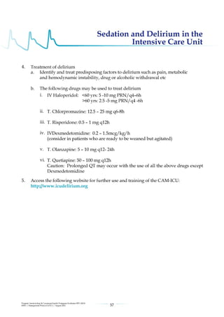 Management protools in icu