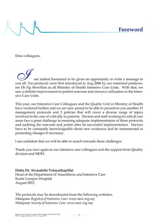 Management protools in icu