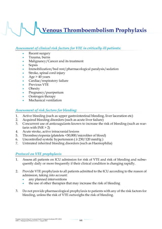 Management protools in icu