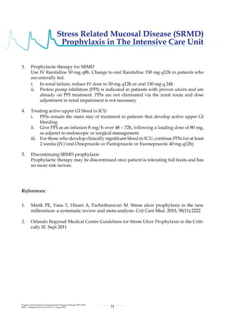 Management protools in icu