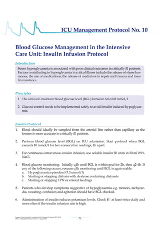 Management protools in icu