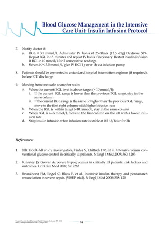 Management protools in icu