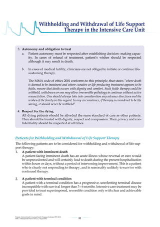 Management protools in icu