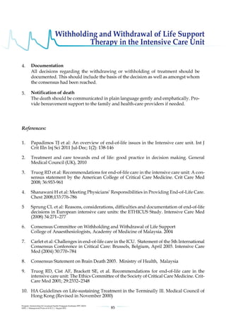 Management protools in icu
