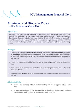 Management protools in icu
