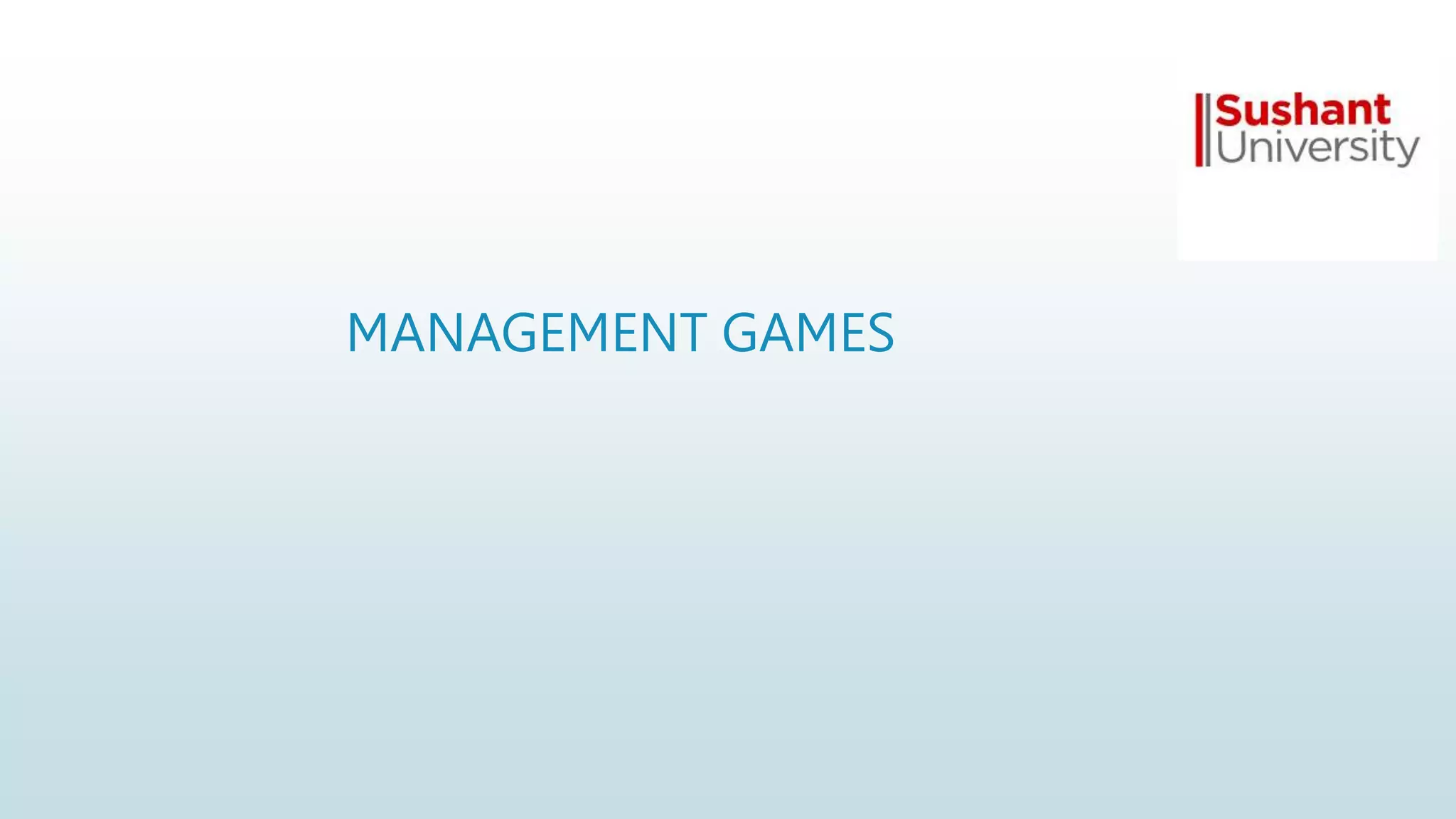 MANAGEMENT GAMES