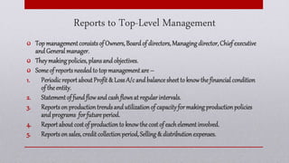 Top Level Report Management Reporting System in Management Accounting | PPTX