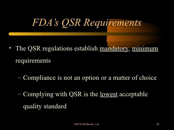 Management Responsibility for FDA Quality Systems