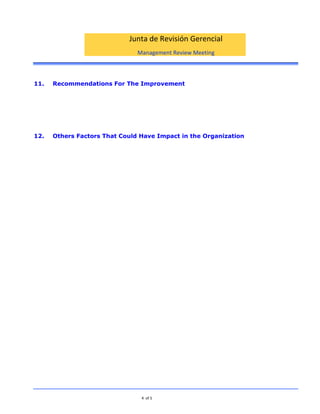 Management Review Format