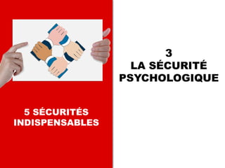 5 SÉCURITÉS
INDISPENSABLES
3
LA SÉCURITÉ
PSYCHOLOGIQUE
 