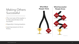 Making Others
Successful
ØThe main task of the Leader is
to help subordinates to be
successful
ØEspecially in losing situations
ØLearning Lessons to Go to
Victory
©OLEG AFANASYEV, 2022 30
 