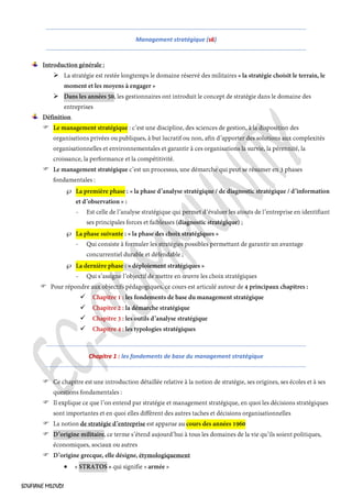 SOUFIANE MILOUDI
Management stratégique (s6)
➢
➢






✓
✓
✓
✓
Chapitre 1 : les fondements de base du management stratégique





•
 