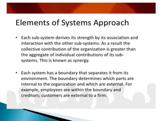 Management system approach