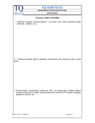 Management system certification application