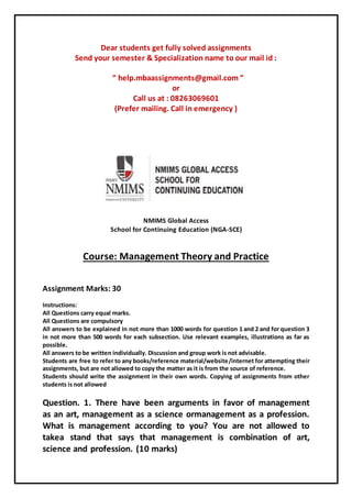 Management theory and practice | PDF