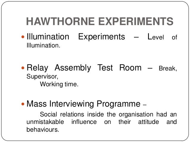 limitations of the hawthorne experiment Behavioral perspectives the hawthorne studies used the scientific method and are considered to be a part of the behavioral-science in the experiment room. limitations of the hawthorne experiment Behavioral perspectives the hawthorne studies used the scientific method and are considered to be a part of the behavioral-science in the experiment room.