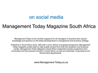 Management today magazine on social media