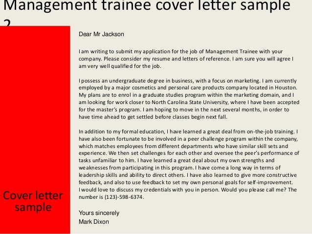 trainee cover letter