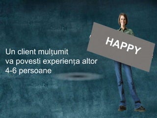 Un client mulțumit
va povesti experiența altor
4-6 persoane
 