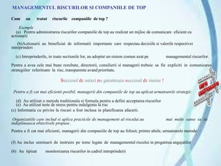 Managementul Riscului Managementul riscurilor | PPTX