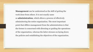 Management vs administration