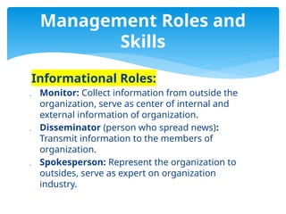 Management rolls and skills , Manager rools | PPTX
