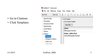 Manage output Styles of References in EndNote | PPTX