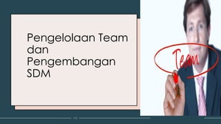 Pengelolaan Team
dan
Pengembangan
SDM
112
 